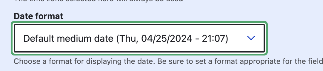 Date format selector