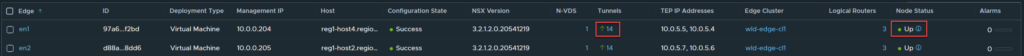 VMware NSX Edge node healthy