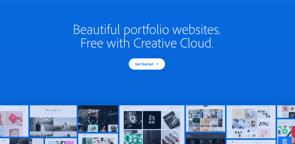 Adobe Portfolio homepage