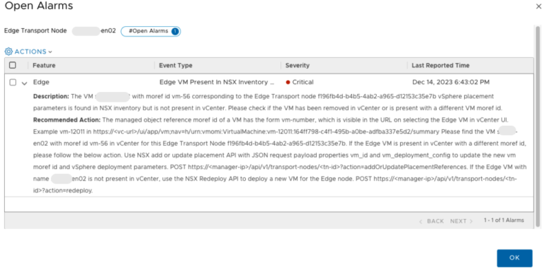 VCF on VxRail: Edge VM Present in NSX Inventory Not Present in vCenter