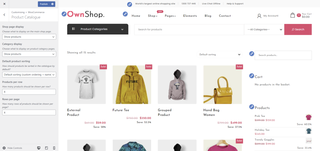 Customizing Own Shop's product catalog in WordPress