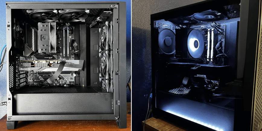 $1000 PC build - day vs night.