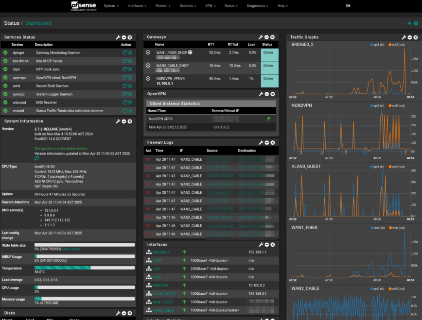 pfSense screenshot: Optimizing PHP-FPM for Long-Term WebUI Performance