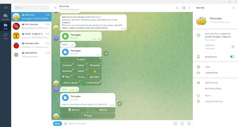 File to Bot Telegram Bot