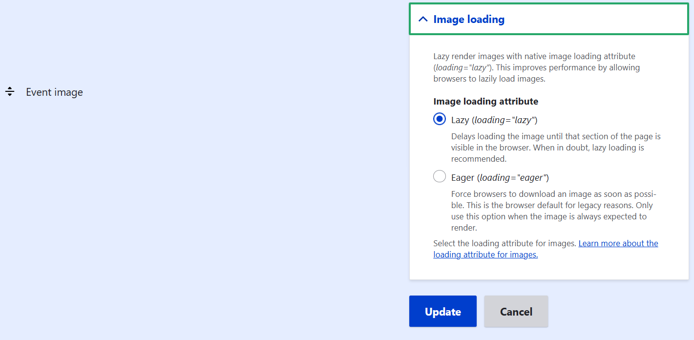 The interface in Drupal for creating image compression pipelines via the Image Optimize module