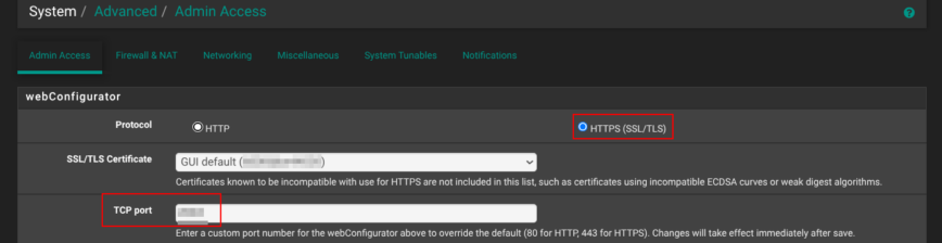 pfSense  Advanced  Admin Access