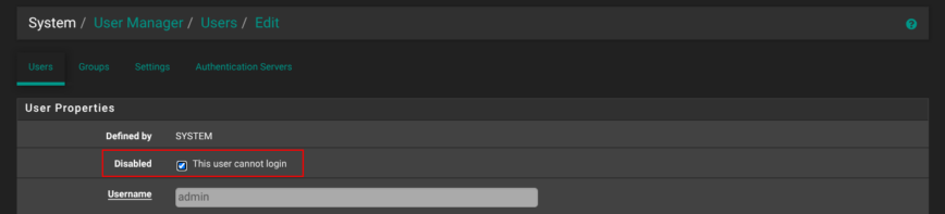 pfSense  User Manager  Users  edit