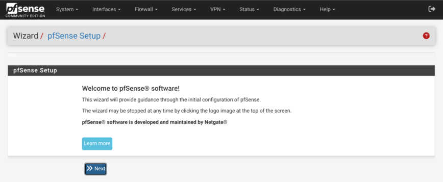 pfSense Setup Wizard