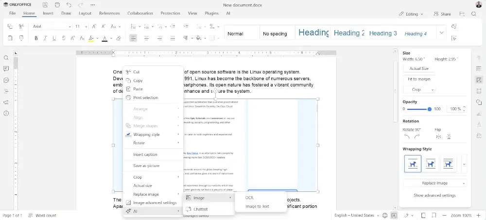 ONLYOFFICE AI Plugin