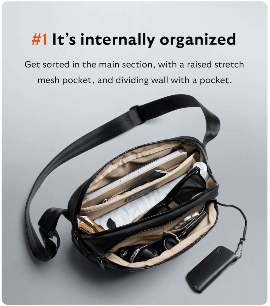 Bellroy email marketing campaign showing product in use