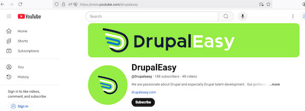 DrupalEasy Show & Tell screenshot on YouTube