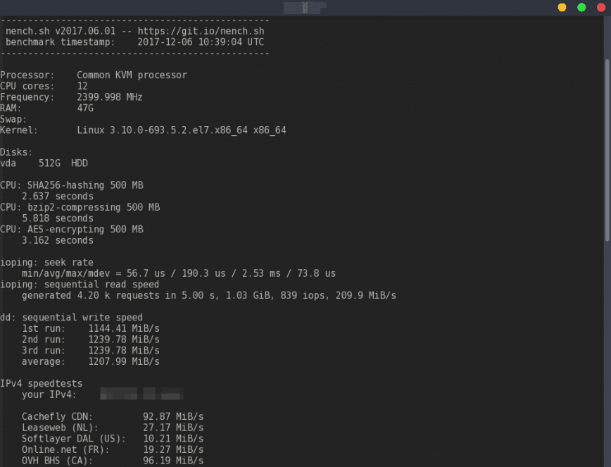 Linux benchmark