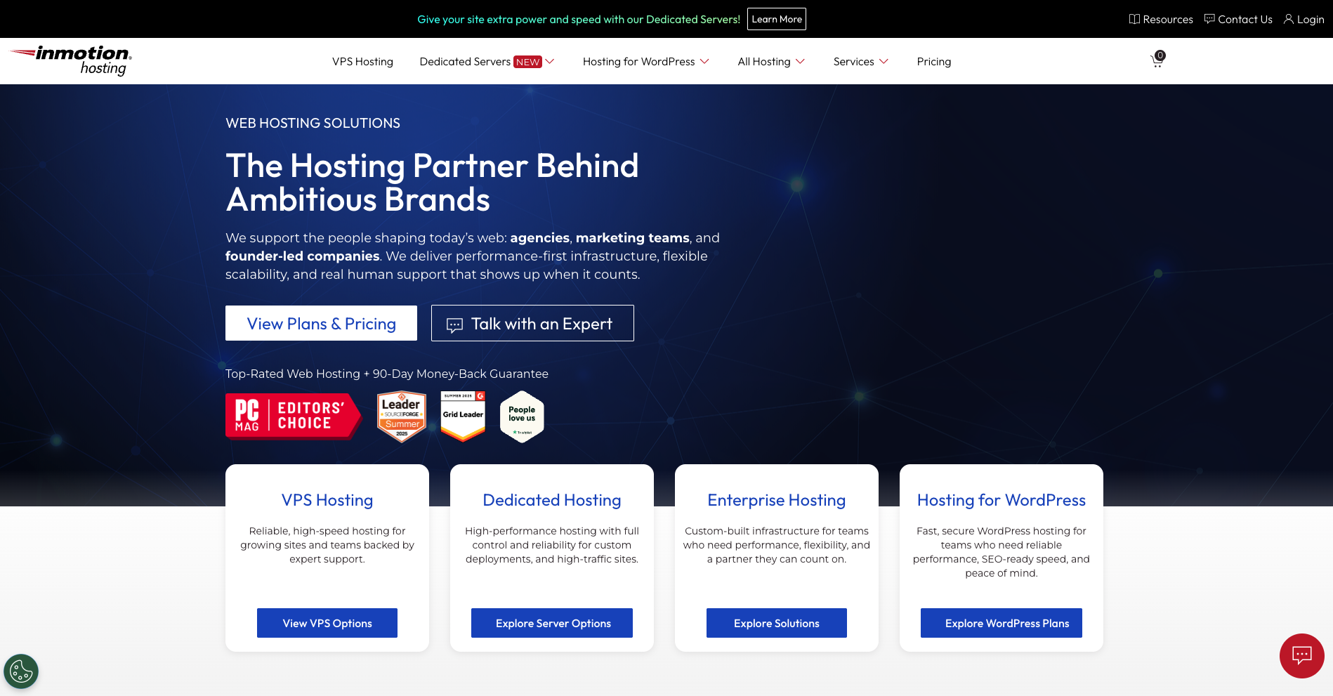 InMotion Hosting website screenshot