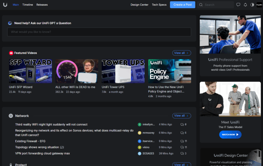 Ubiquiti support forums