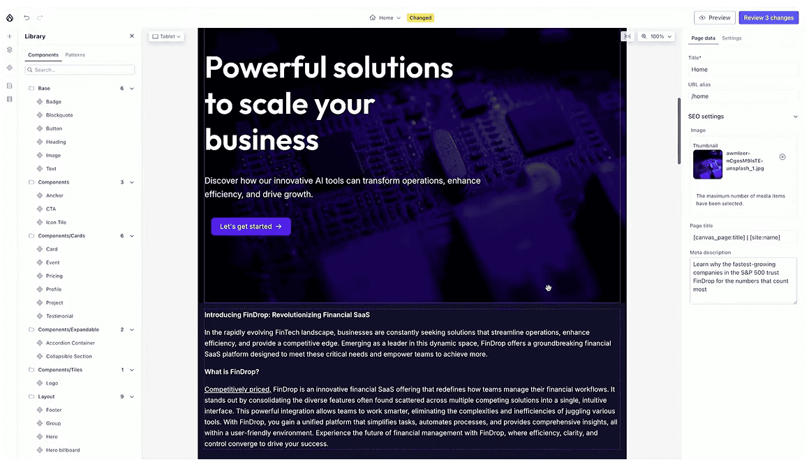 Drupal Canvas integration with the Metatag module