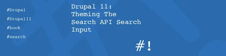 #! code: Drupal 11: Theming The Search API Search Input