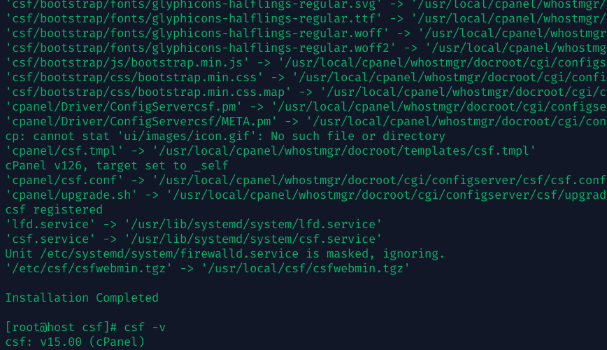 Upgrade to CSF v15 command line. Upgrade to CSF v15 command line.