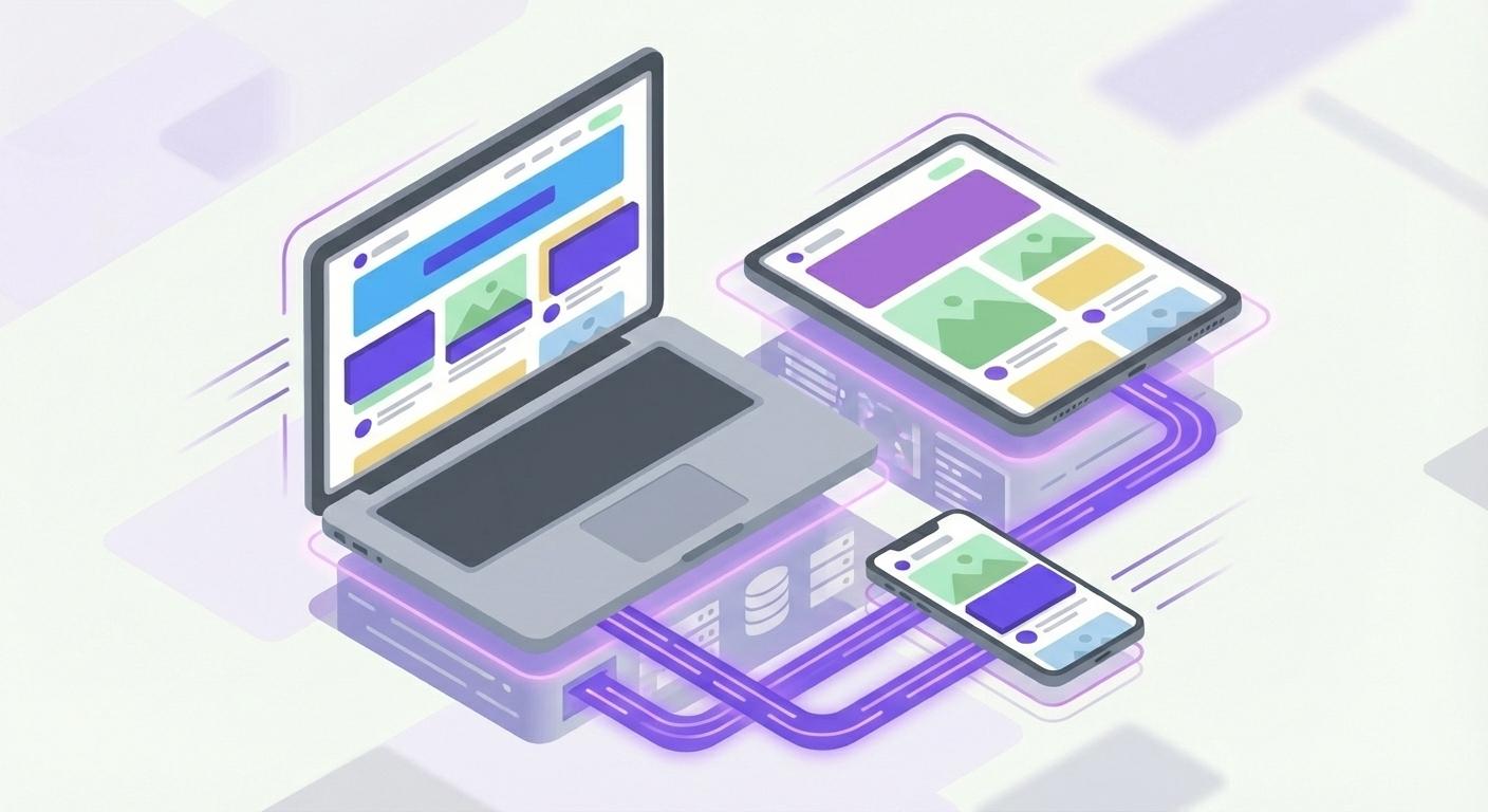 illustration of a dynamic web app