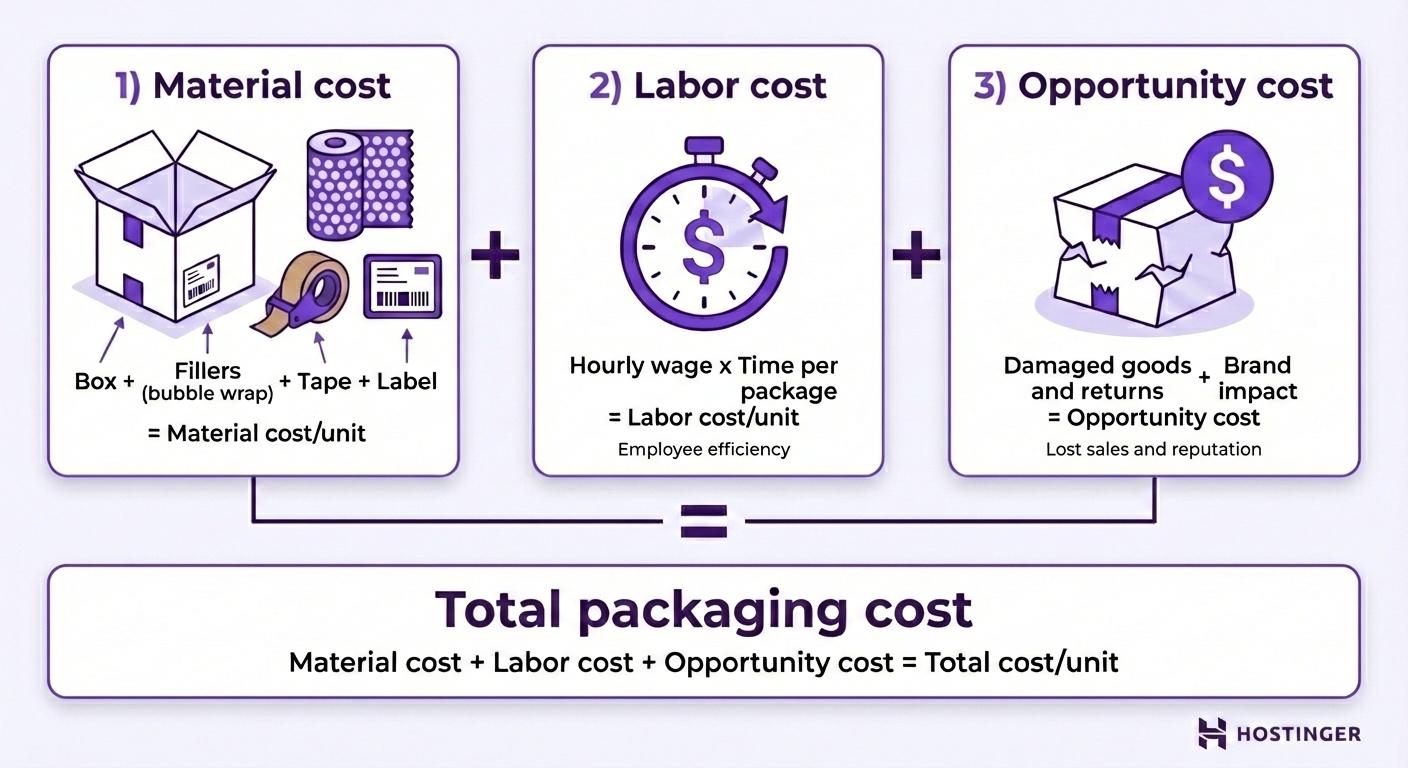 Visual of total packaging cost