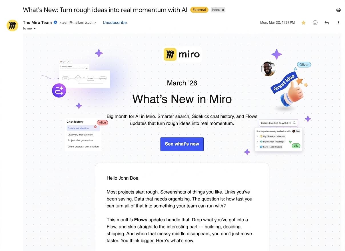 Miro product update newsletter