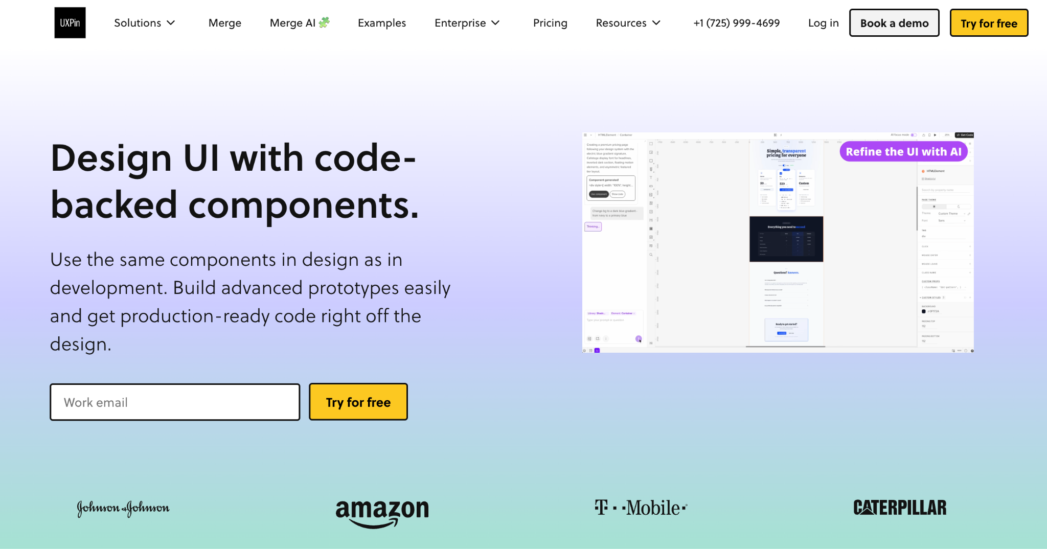 Homepage of UXPin