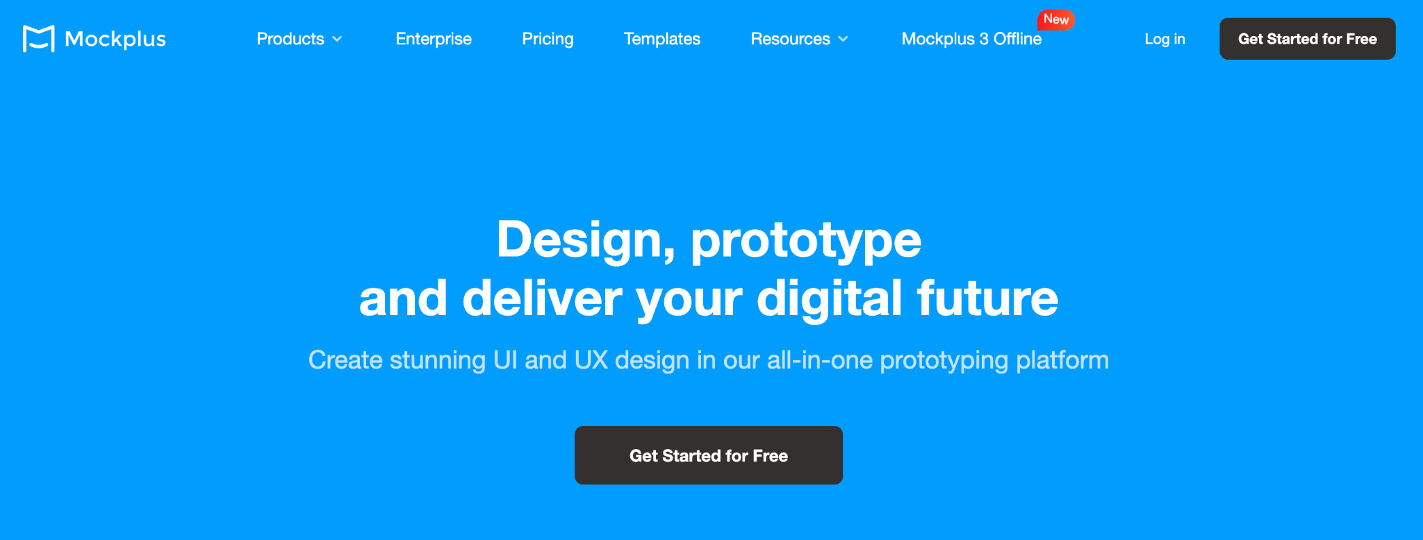 Homepage of Mockplus