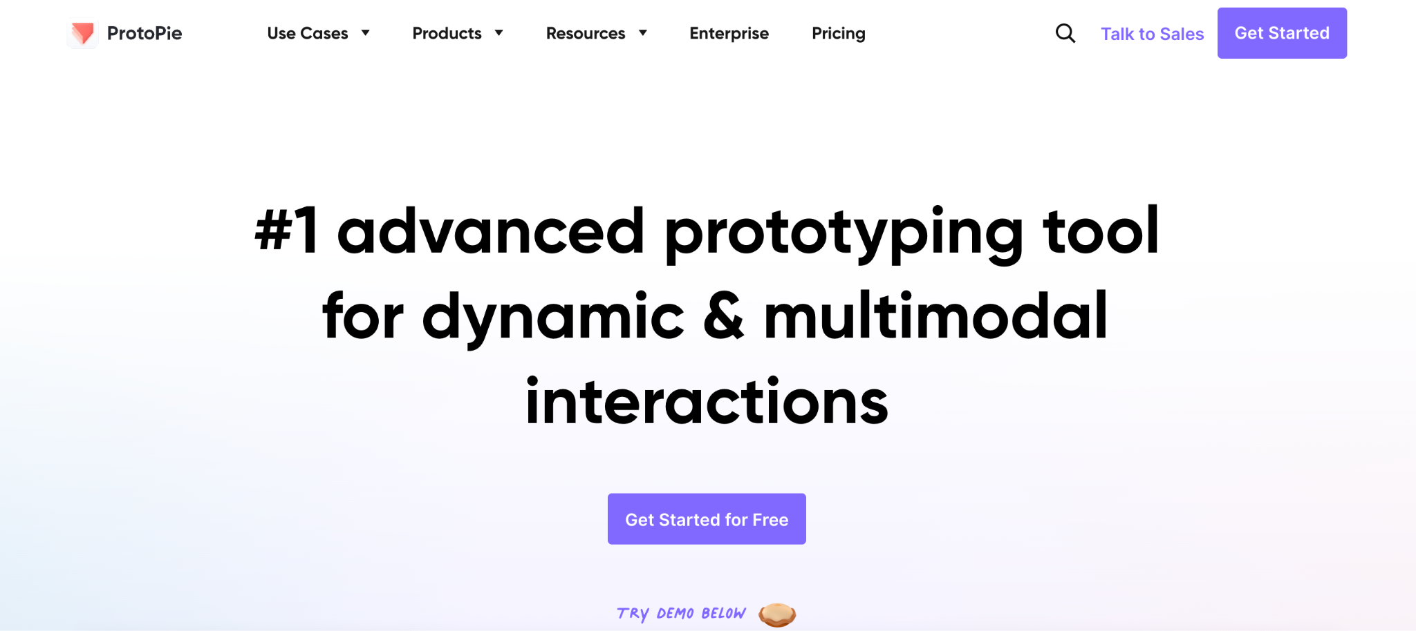Homepage of ProtoPie