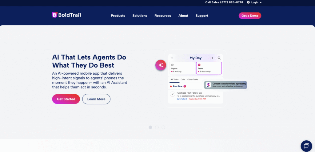 BoldTrail real estate CRM landing page