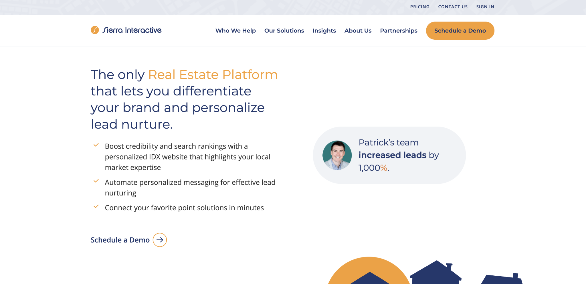 Sierra Interactive real estate CRM landing page