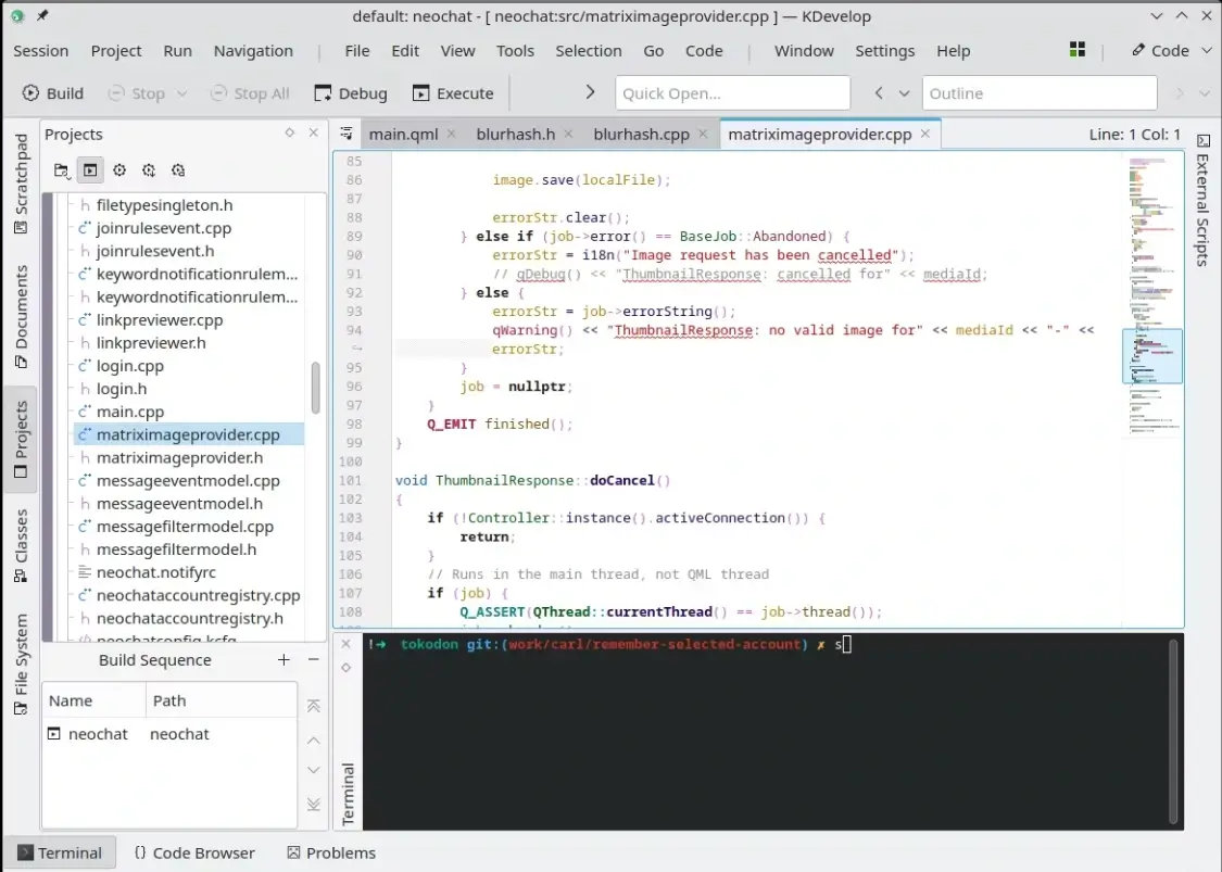 KDevelop IDE Editor