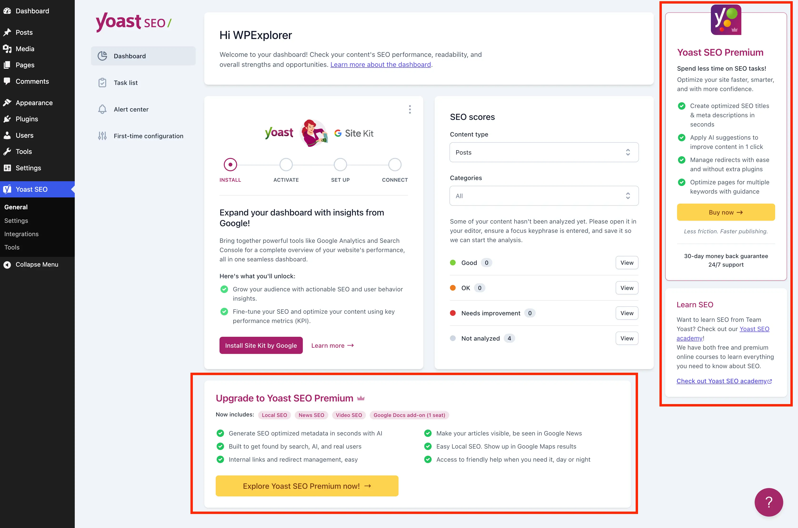 Yoast Admin Pages Advertisements