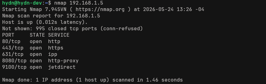 nmap - Scanning Ports