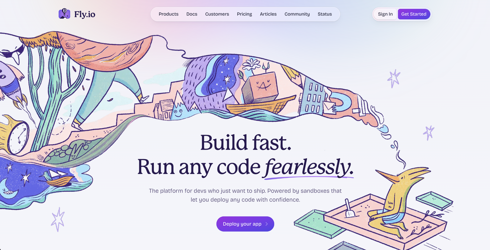 Fly.io landing page