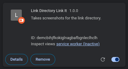The installed Link Directory Link It extension.