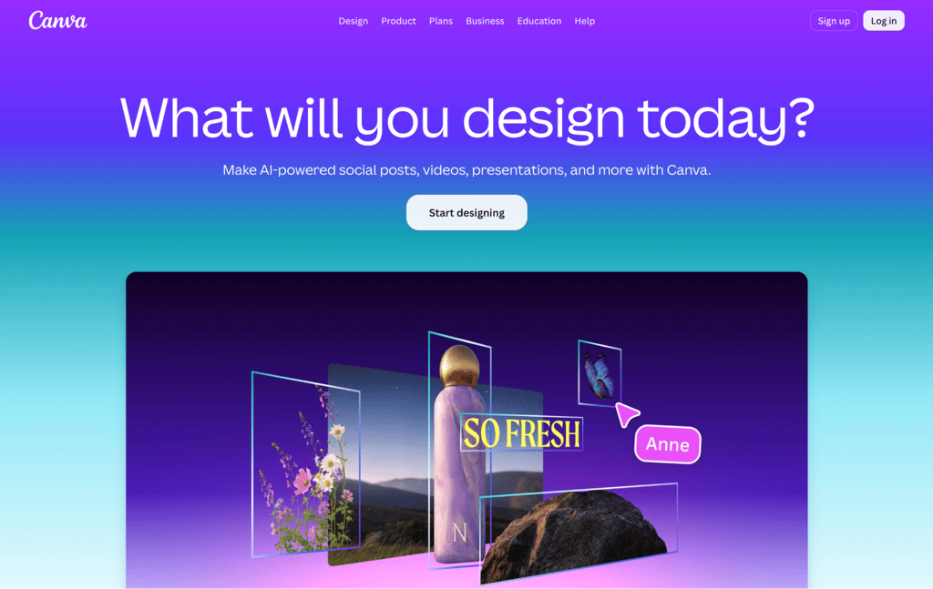 Canva Magic Studio homepage