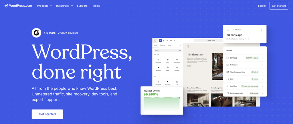 wordpress-com-landing-page WordPress.com's landing page