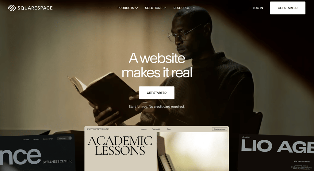 squarespace-landing-page Squarespace's landing page