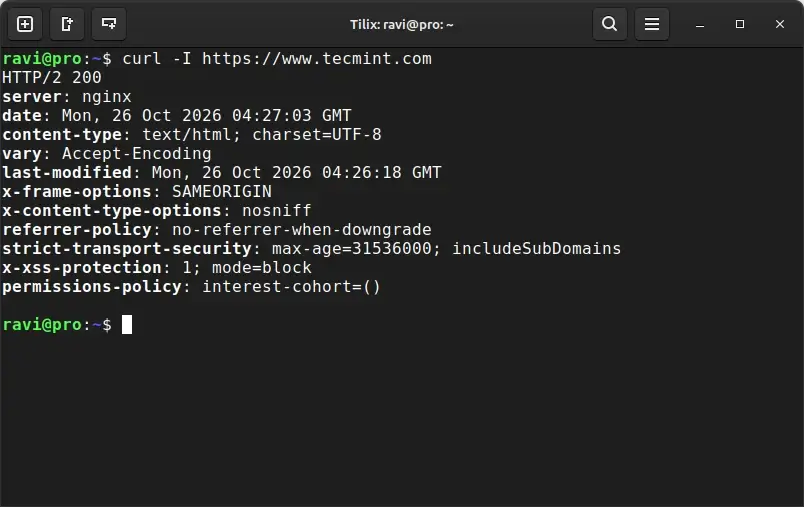 curl Query HTTP Header