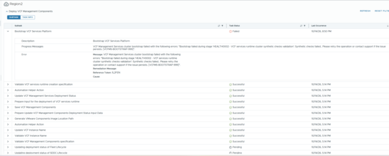How I Fixed A Failed VCF Managed Services Platform Deployment